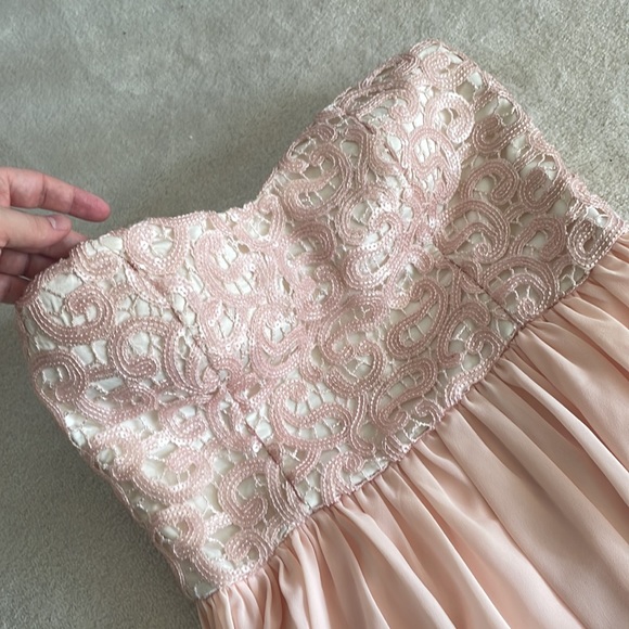 NWT Minuet Strapless babydoll Dress with embellished bust - Picture 3 of 11